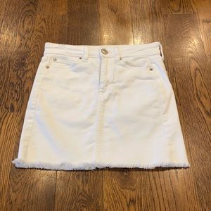 Women’s White Jean Skirt with Small Fringe - Size 00 Regular